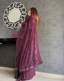 Georgette Heavy Satin Banglori Silk Sareee & Blouse image 4