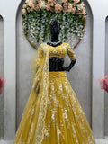 Soft Net Thread Sequence Work Lehenga Blouse Dupatta image 4