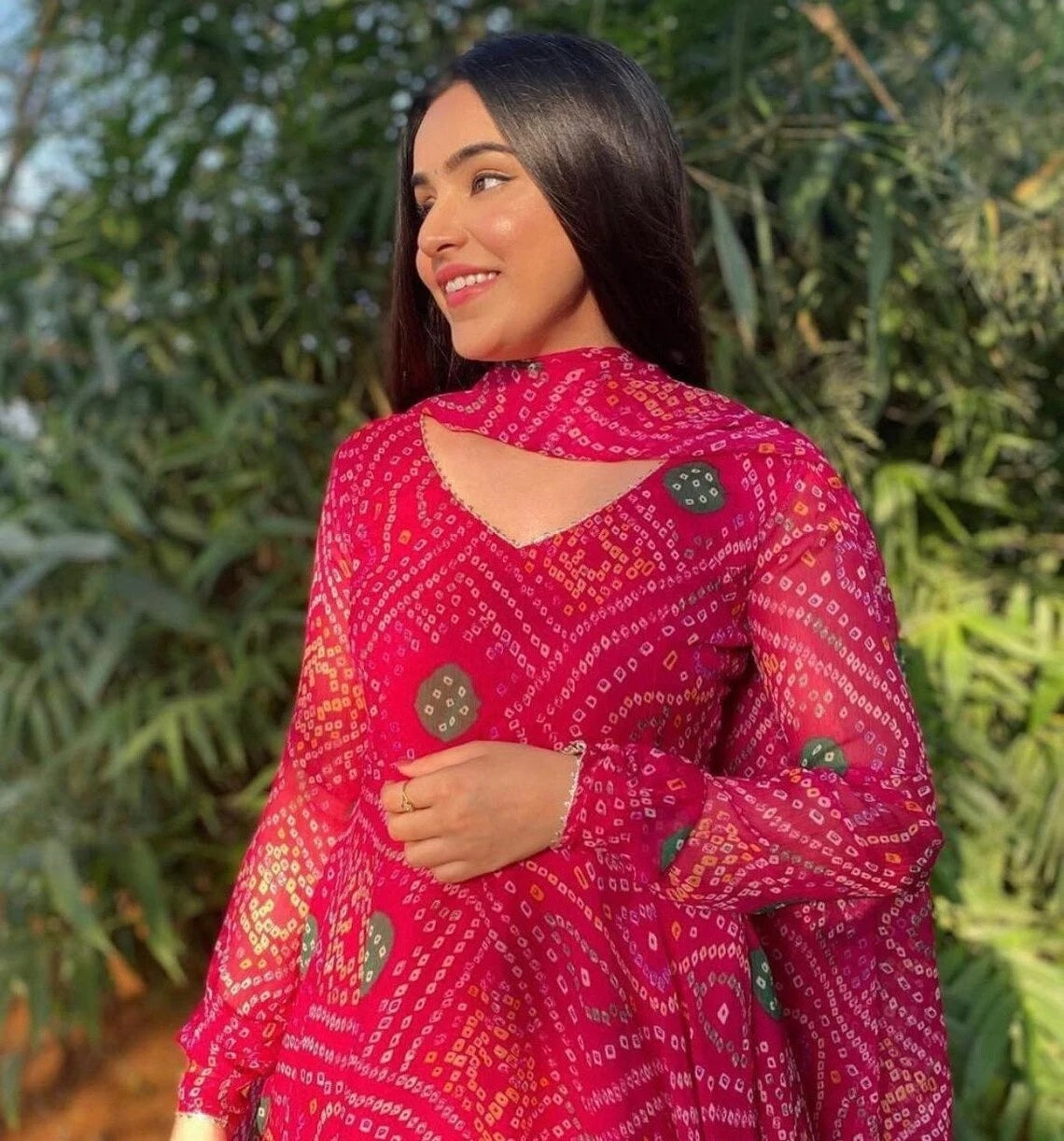 Full Stitched Heavy Georgette Dress With Dupatta image 4