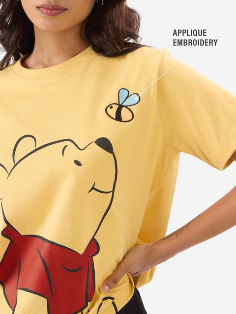 Winnie The Pooh Chasing Bees Women Relaxed Fit T-Shirts image 2