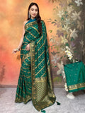Women's Dola Silk Saree With Unstitched Blouse image 4