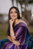 Soft Lichi Silk Saree For Women's, With Unstitch Blouse image 4