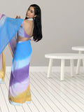 Pure Soft Georgette Silk With Multi Color Ready To Wear Saree image 2