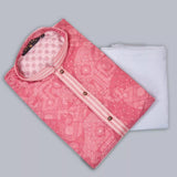 Pink Men Heavy Cotton Kurta Pajama image 4