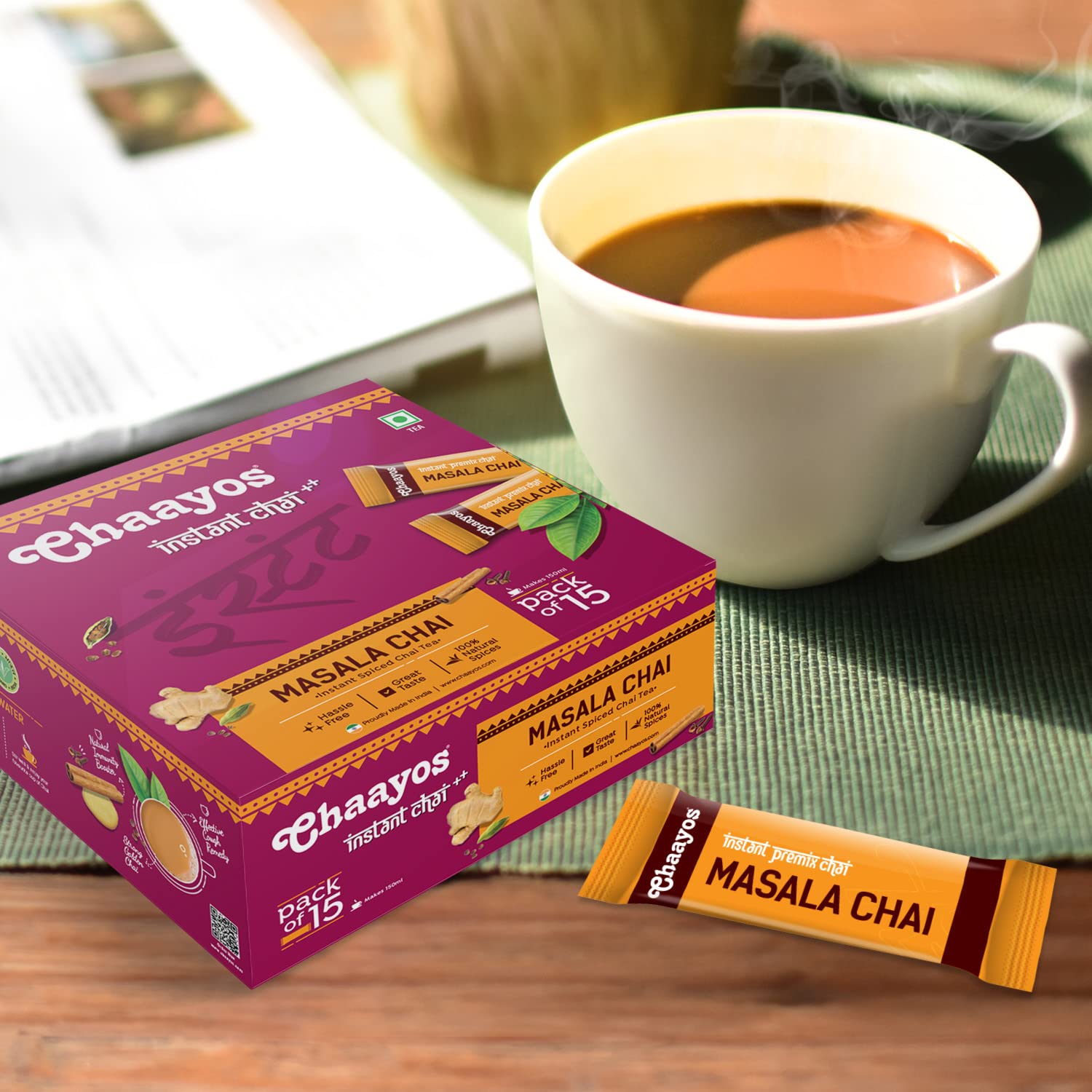 Chaayos Instant Tea Premix Masala Chai Sachets - 30 Sachets image 4