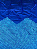 Blue Soft Lichi Silk Saree Heavy Sari image 4