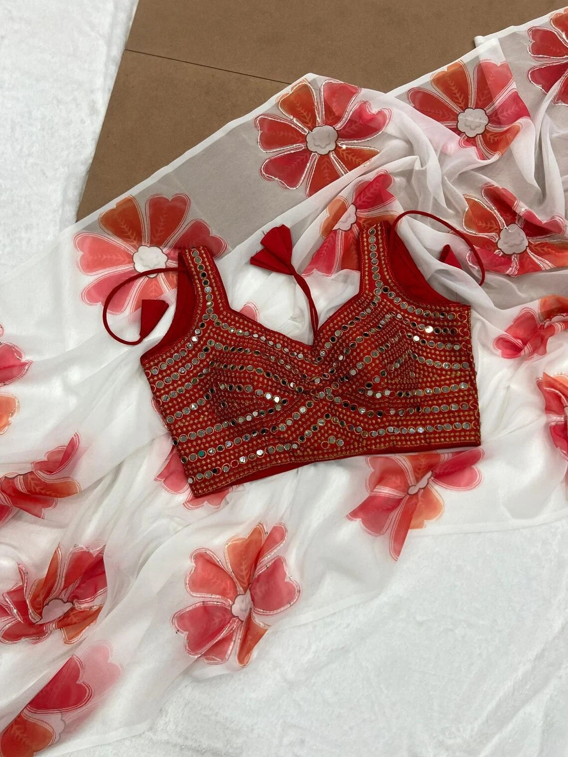 Smooth Georgette With Sequence Work  Saree & Blouse image 5