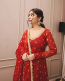 Faux Georgette Long Anarkali Gown Bottom & Dupatta image 4