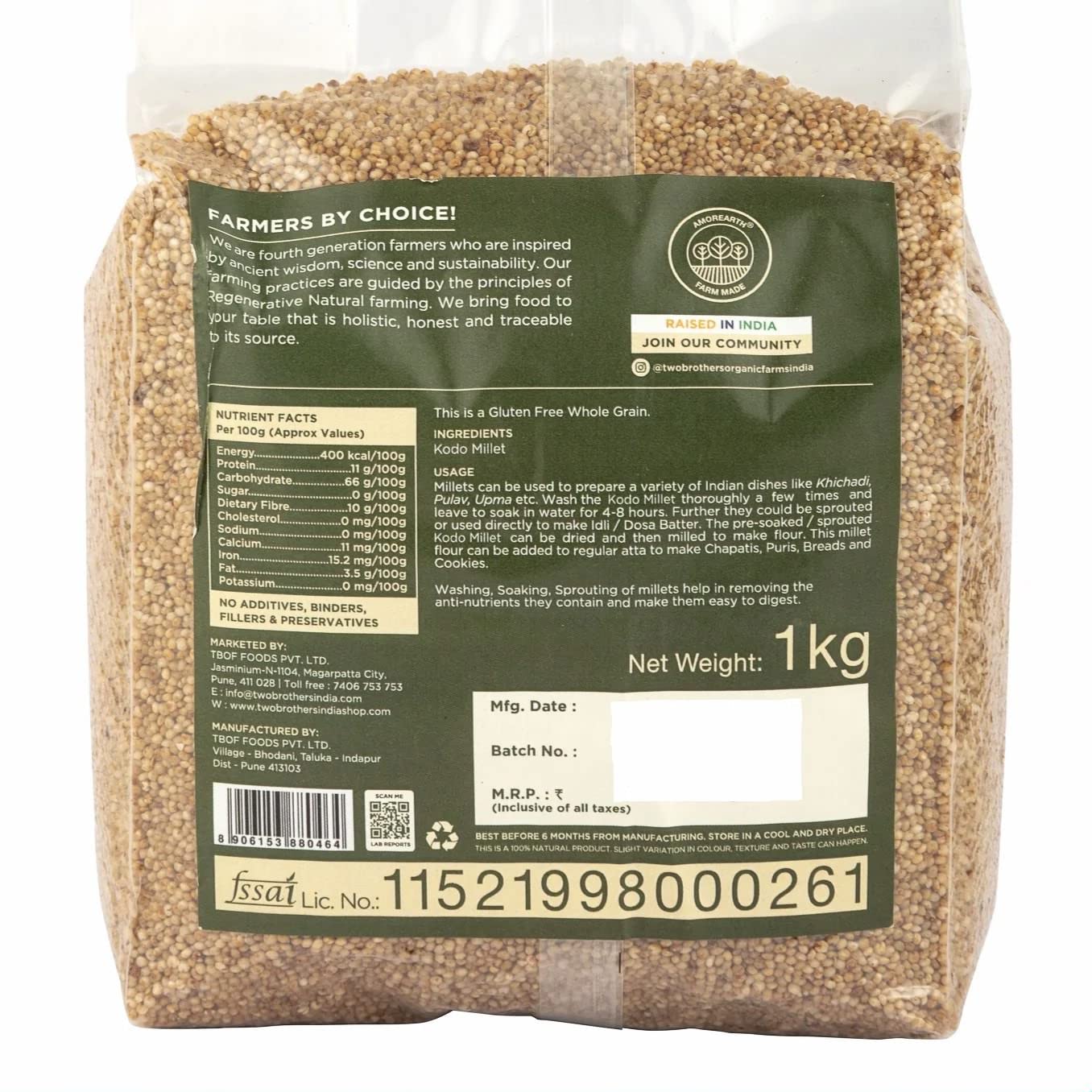 Two Brothers Organic Farms Kodo Millets - 1 kg image 4