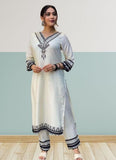 White Muslin With Digital Print Salwar Kameez image 4