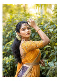 Kanjivaram Silk Pure Zari Halff Saree Lehenga Blouse Dupatta image 4