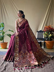 Women's Soft Kanjivaram Banarsi Silk Saree With Blouse image 1
