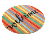Colorful Welcome Printed Round Shaped Natural Coir Entrance Door Mat MR-1 image 4