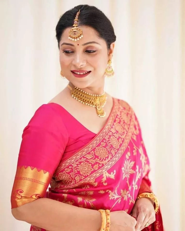 Rani Soft Lichi Silk Jacquard Work Saree image 4