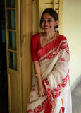 Wedding Wear Banarasi Soft Silk Saree & Blouse image 4