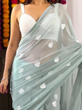 Faux Georgette Saree With Unstitched Blouse image 4