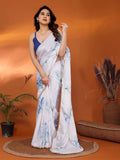 Chinon Chiffon Saree With Blouse image 4