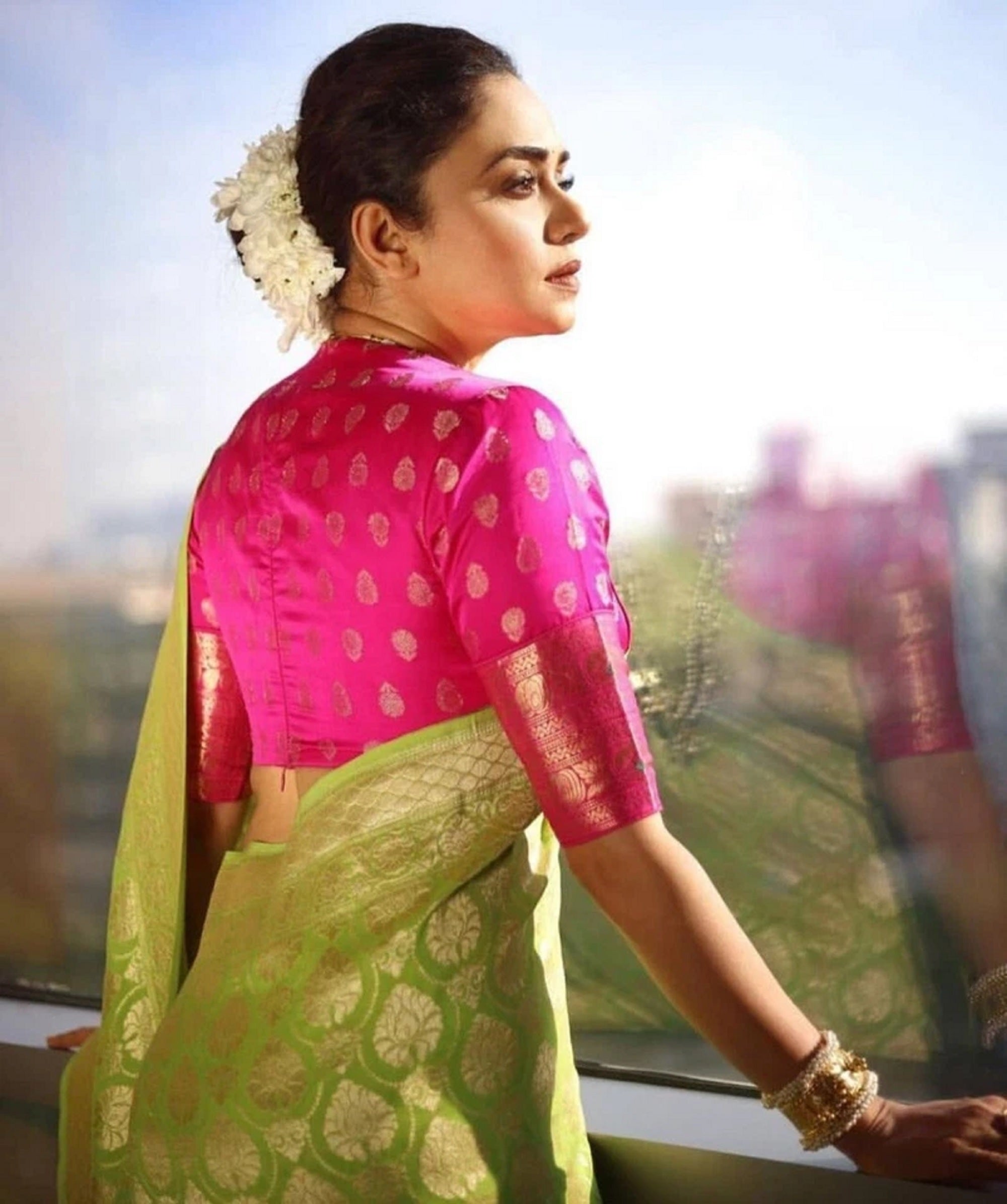 Banarasi Soft Silk Saree With Blouse image 4