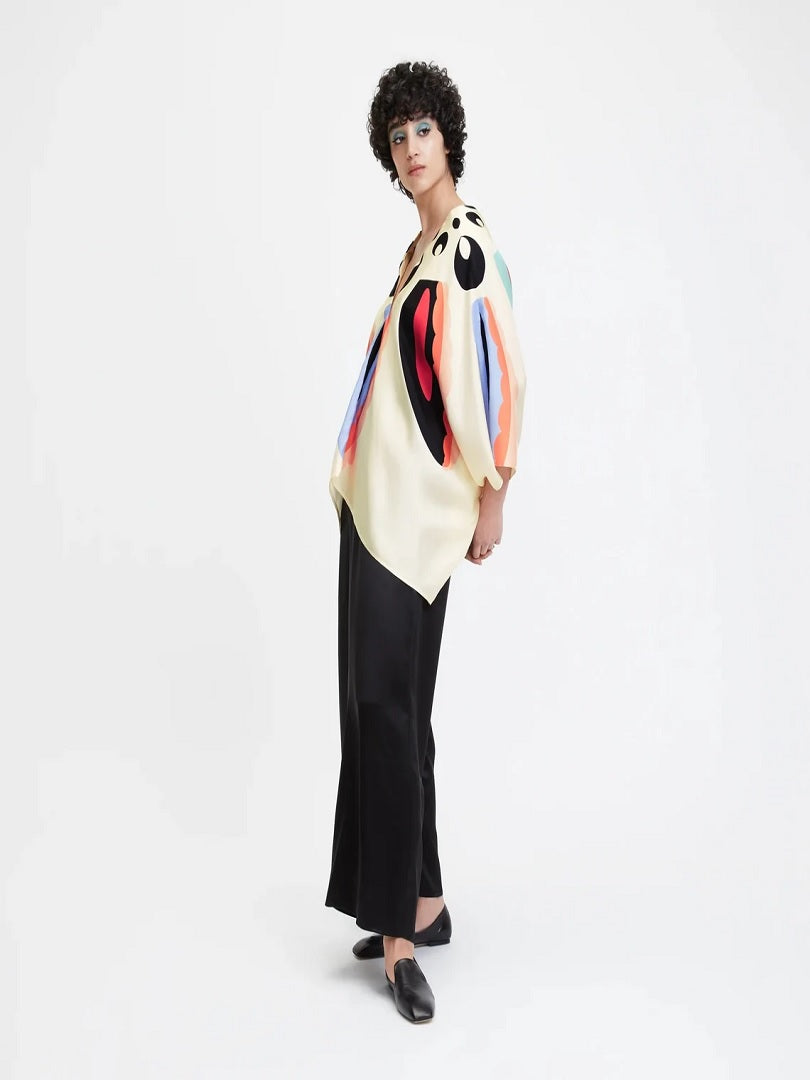 Beach Style Soft Satin Silk Top With BSY Pant 2 Piece Coord Set J5678 image 5