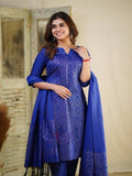 Copper Zari Weaving Silk Salwar Kameez With  Dupatta image 5