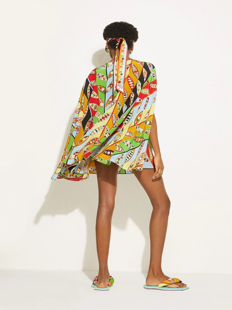 Umbrella Short Printed Korean Kaftan Free Size J5719 image 2