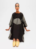 Poly Rayon Cotton Black Color Maxi Dress Kaftan J5755 image 5