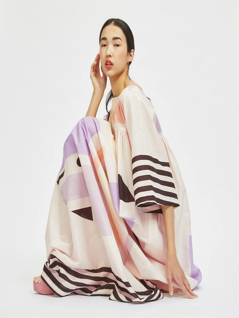New Fancy Printed Poly Rayon Cotton Long Maxi Dress Kaftans Collection J5757 image 5