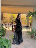 Black Color Georgette With Sequence Work Saree image 5