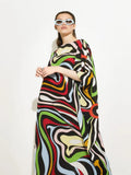 Casual Wear Silk Crepe Abstract Printed Free Size Kaftan J5699 image 5