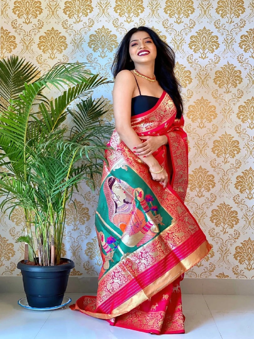 Banarasi Silk Pure Zari Golden Weaving Rich Pallu Saree image 5