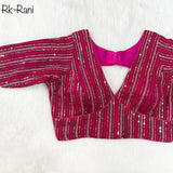 Faux Georgette With Zari Sequence Work Ready made Blouse 14-RK1 image 6