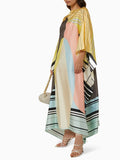 Beachwear Printed Soft Satin Silk Kaftan Top Dress For Women J5683 image 5