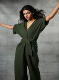 Khaki Linen Jumpsuit For Women image 5