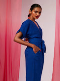 Women's Royal Blue Linen Jumpsuit image 5