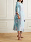 Satin Silk Printed Islamic Wear Calf Length Kaftans for Women J5586 image 1