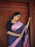 Navy Blue Color Soft Banarasi Silk Saree image 5