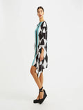 Women Short Soft Silk Crepe Kaftan Dress J5617 image 5
