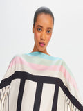 Casual Wear Printed Stripped Pattern Style Soft Satin Silk Kaftan J5634 image 5