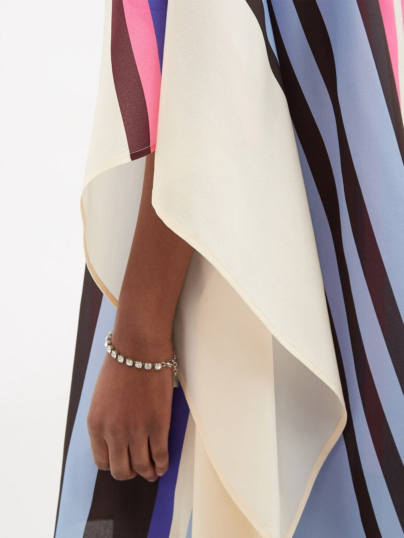 Boat Neck Stripe Print Mini Kaftan Dress J5649 image 6