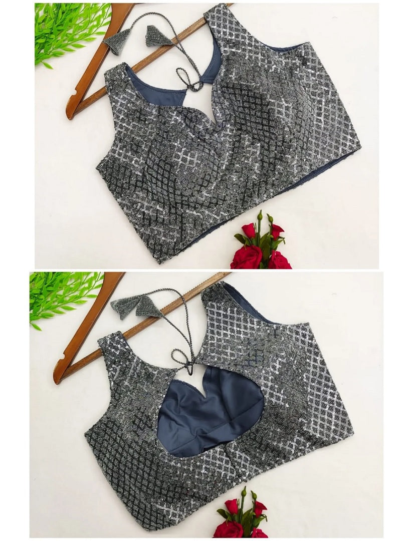 Chinon Silk Sequence Work Blouse image 4