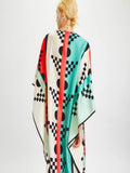 Geometric Printed Style Satin Silk Kaftan J5650 image 5