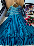 Women Embroidery Work Georgette Gown Designer Party Wear Kurti KY image 6