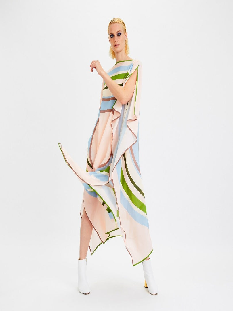 Casual Wear Circular Printed Silk Crepe Kaftan For Women J5687 image 5