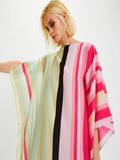 Silk Crepe Stripe Printed Kaftan Top J5688 image 5