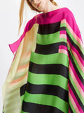 Striped Printed Organza Silk Women Party Wear Kaftan J5784 image 5