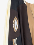 Brown Color Short Silk Crepe Kaftan Dress J5710BROWN image 5