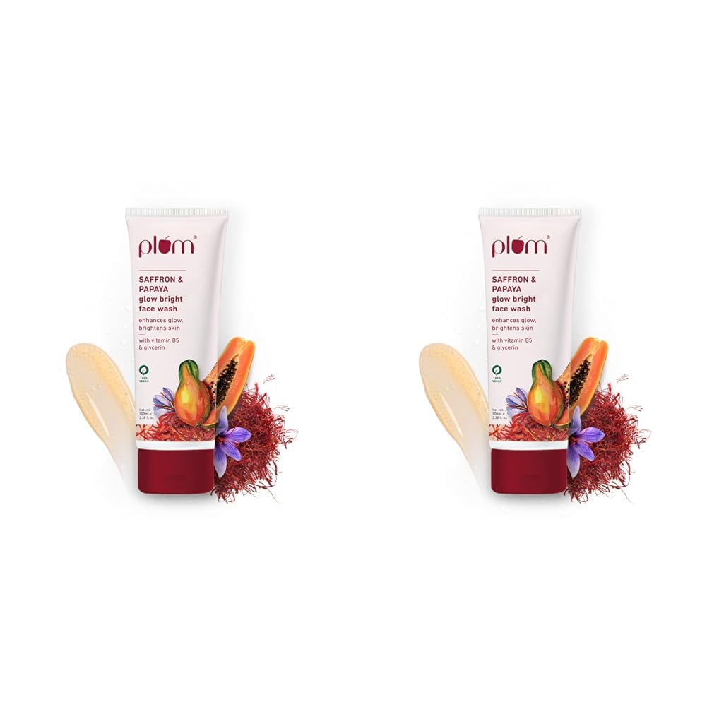 Plum Saffron & Papaya Glow Brightening Face Wash  :- 100 ml image 2