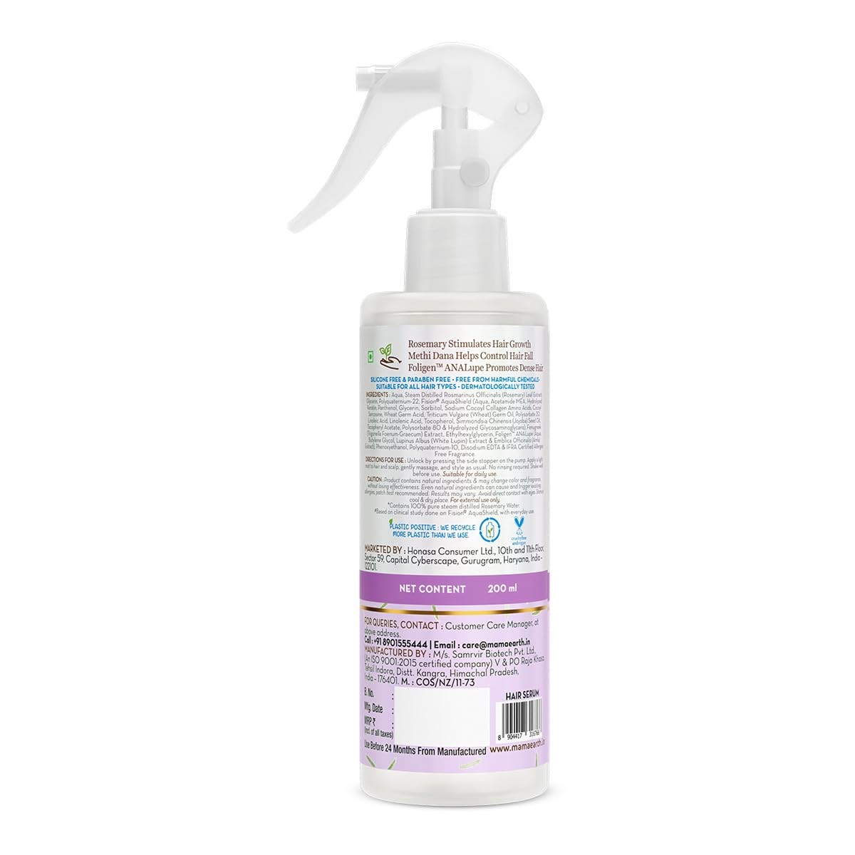 Mamaearth Rosemary Water Anti-Hair Fall Spray (200ml) image 3