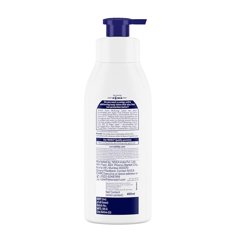 NIVEA Body Lotion Natural Glow  Spf 15 & 50X Vitamin C 400ml image 2