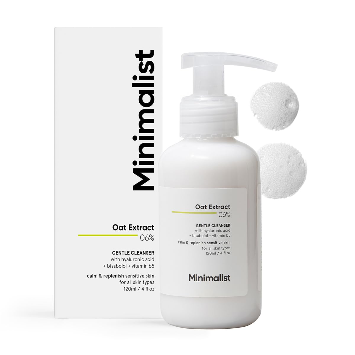 Minimalist Gentle Face Wash With 6% Oat Extract & Hyaluronic Acid For Sensitive Skin | Gentle Cleanser (120 ML) image 1